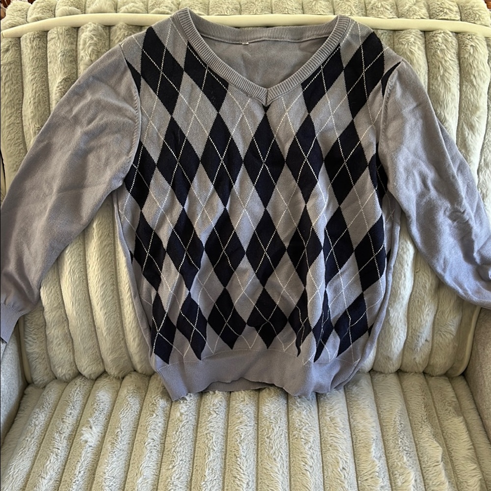 Classic Argyle V-Neck Sweater